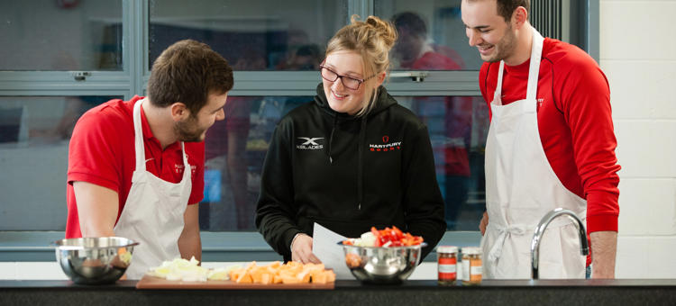 University Students In The Sports Nutrition Kitchen