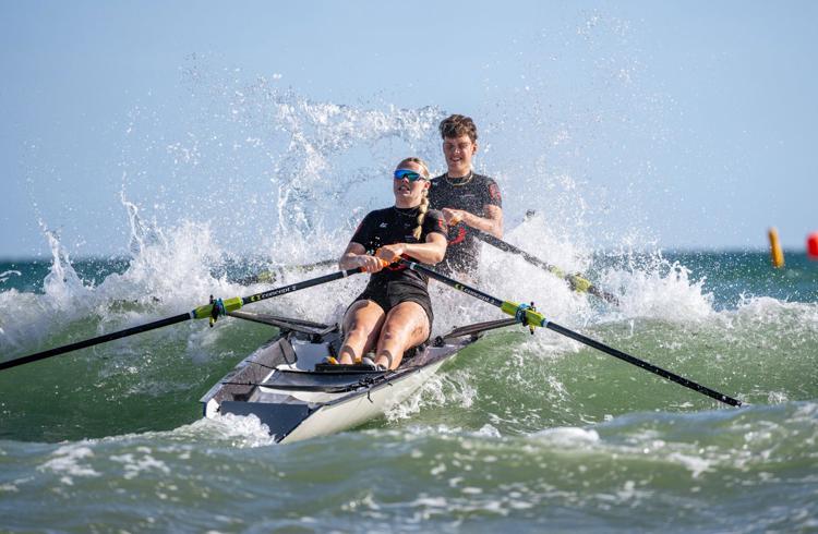 Students In Rowing Competition