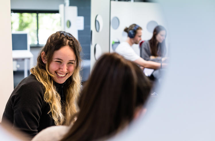 Blonde Female Student Smiling