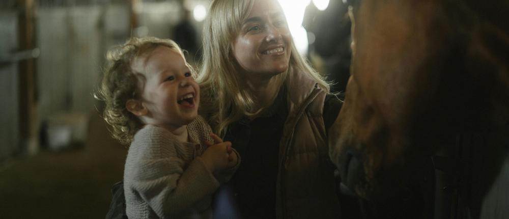 Mother And Child With Horse