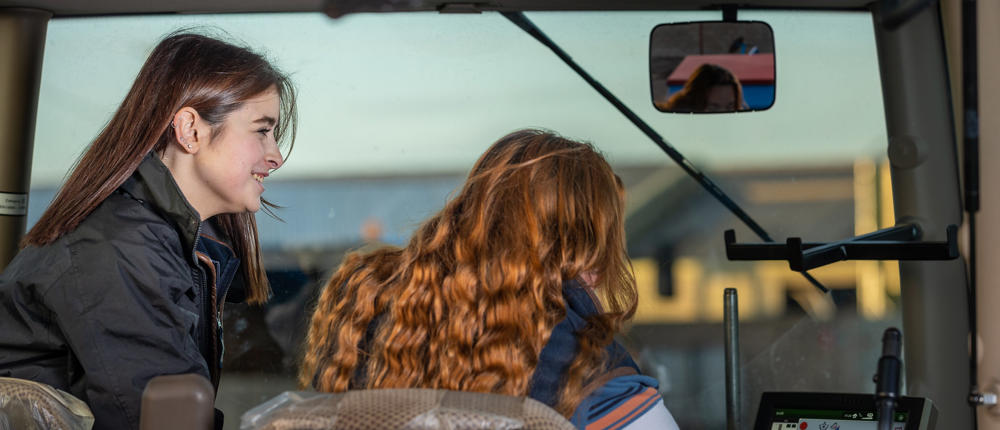 Students On Tractor